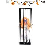 Scary In The Prisoner | Illuminated Halloween Ghost Ornaments | Captured Cage Decoration, Seasonal Motion Sensor Accessory, Funny Gag for Man Room Living Room