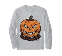 Scary Jack O' Lantern Face Halloween Design Long Sleeve T-Shirt