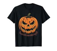 Scary Jack O' Lantern Face Halloween Design T-Shirt