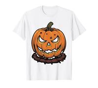 Scary Jack O' Lantern Face Halloween Design T-Shirt
