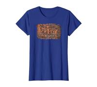 Scary Knight Clothing Rock Art Native American Indian T-Shirt, Women, Royal Blue, Medium