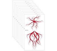 Scary Lifelikes Blood Vessels Pattern Temporary Tattooes 10 Sheets Waterproof Adhesive for Role Play Event Waterproof Fake Blood Temporary Tattooes