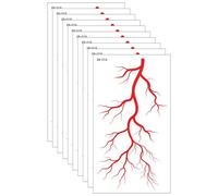 Scary Lifelikes Blood Vessels Pattern Temporary Tattooes 10 Sheets Waterproof Adhesive for Role Play Event Waterproof Fake Blood Temporary Tattooes