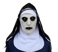 Scary Mask The Nun, Creepy Halloween Costume Accessory, Realistic Nun Mask for Adults, Full Face Scary Masks for Halloween Party, Cosplay, Masquerade, Scary Party Cosplay Mens Masquerade
