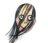 Scary Momo Mask, Full Head Halloween Creepy Head Cosplay Mask for Pranks, Holidays, Costume Parties, Cosplay Haunted House & Party Props