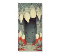 Scary Monster Door Cover Banner, Creepy Gothic Halloween Decor, Spooky Indoor Outdoor Haunted House Backdrop 36x72 Inch
