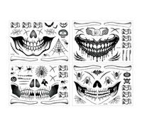 Scary Mouth Face Sticker - Halloween Zombie Makeup Scary Mouth Scars Fake Wound Stitches,Waterproof Sticker, Halloween Masquerade Prank Makeup Props for Parties, Carnivals, Zombie Cosplay