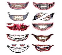 Scary Mouth Sticker 10 Piecetemporary Creepy Face Decals