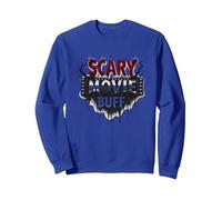 Scary Movie Buff: Horror Film Fanatic Gothic Drip Sweatshirt, Adult Unisex, Royal Blue, XXL