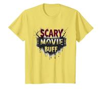 Scary Movie Buff: Horror Film Fanatic Gothic Drip T-Shirt, Kids, Lemon, 4 Years