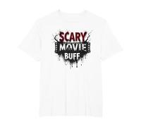 Scary Movie Buff: Horror Film Fanatic Gothic Drip T-Shirt, Men's Big and Tall, White, 5X Tall