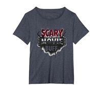 Scary Movie Buff: Horror Film Fanatic Gothic Drip T-Shirt, Women's Plus, Heather Blue, 2X