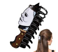 Scary Movies Themed Hair Clips 1 Ghost Faces Spooky Claw Clips for Thick Hair | Creative Horror Hair Claw Clips for Women Girls