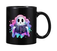Scary Mug - Pumpkin Cup, Magic Cauldron Goblet | Wide Range of Uses 400ml Black Witch Ceramic Mug for Hot Beverages, Halloween Tea Cup Travel Use, Fall Season Home Decor Dorm Kitchen Cupboard Prop