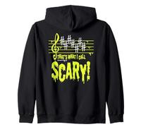 Scary Music Humour is Funny to Scare Halloween Music Teacher Zip Hoodie