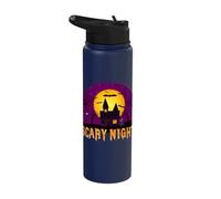 Scary Night Haunted House Bats Skeletons Stainless Steel Insulated Water Bottle