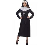 Scary Nun Costume Halloween Costumes For Women Zombie Nun Costume Set With Black Dress Headpiece Cross Necklace Gloves For Halloween Party Fancy