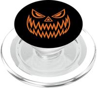Scary Orange Jack-o'-lantern Face Halloween Costume PopSockets PopGrip for MagSafe