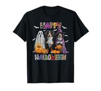 Scary Pembroke Bernese Mountain Dog Witch Hat Halloween T-Shirt