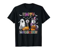 Scary Pembroke Husky Dog Witch Hat Halloween T-Shirt