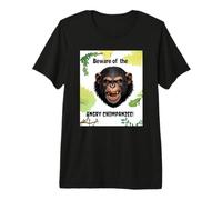 Scary Primate Design Beware of The Angry Chimpanzee Premium T-Shirt
