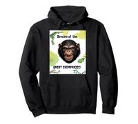 Scary Primate Design Beware of the Angry Chimpanzee Pullover Hoodie