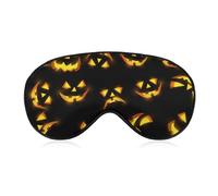 Scary Pumkins Faces Halloween Sleep Mask for Women Men Soft Eye Masks Adjustable Blindfold Sleeping Shade Cover 8 X 4 Inch