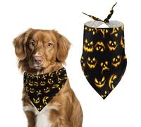 Scary Pumkins Faces Halloween Triangle Pet Bandanas Scarf Soft Pet Scarf Pet Accessories for Party Photos Travel