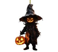 Scary Pumpkin Car Charm - Halloween Backpack Clip Decoration | Creepy Keychain Add-On For Bags, Horror-Themed Acrylic Tag Fall Festival, Trick Or Treat Props, Cute Spooky Pendant Keepsake