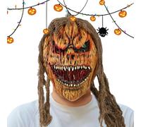 Scary Pumpkin Head Cosplay Masquerade Helmet, Halloween Role Play Gear | Terrible, Scary Clothing Fancy Dress, Durable, Scary Party Mask for Carnival Night Club Stage Show Birth