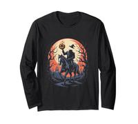 Scary Pumpkin-Headless Horseman Halloween Long Sleeve T-Shirt