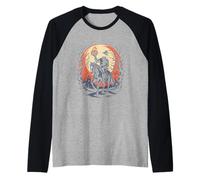 Scary Pumpkin-Headless Horseman Halloween Raglan Baseball Tee