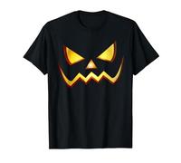 Scary Pumpkin JackoLantern Halloween Costume Men Women T-Shirt, Men, Black, 5X-Large