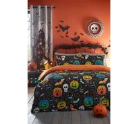'Scary Pumpkin's Glow in the Dark halloween Duvet Cover Set Bedlam Black Double