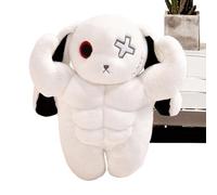 Scary Rabbit Plush - 12 Inch Muscle Bunny Standing Plush Toy, Soft Stuffed Doll for Kids and Adults, Creepy Cute Home Decor for Bedroom, Living Room, Office, Car, Shelf, Travel Use