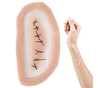 Scary Scars Fake Wound Stitch Scar Sticker Reusable Soft Silicone Makeup for Halloween Film TV Costume with Highly Simulation Effect for Kids Adults