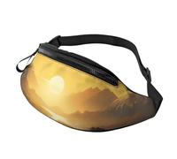 Scary ship at sea Fanny Pack for Women Men Fashion Waist Pack Adjustable Belt Bag for Workout Running Travelling Casual Waist Bag, Rising Sun, One Size