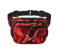 Scary ship at sea Fanny Pack for Women Men Fashion Waist Pack Adjustable Belt Bag for Workout Running Travelling Casual Waist Bag, Romantic Red Roses, One Size