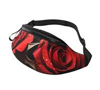 Scary ship at sea Fanny Pack for Women Men Fashion Waist Pack Adjustable Belt Bag for Workout Running Travelling Casual Waist Bag, Romantic Red Roses, One Size