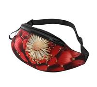 Scary ship at sea Fanny Pack for Women Men Fashion Waist Pack Adjustable Belt Bag for Workout Running Travelling Casual Waist Bag, Red Gold Flower, One Size