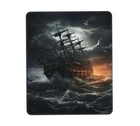Scary Ship at sea Mouse Pad with Non-Slip Rubber Base 8.3 x 10.3 in Mouse Mat with Stitched Edge Gaming Mousepad for Wireless Mouse Computer Laptop Home Office Desk Pad
