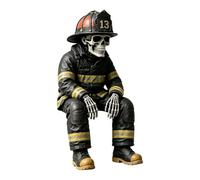 Scary Skull Fireman Figurine Skull Gothic Scary Sculpture