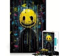 Scary Smiley Face V Jigsaw Puzzle 1000 Piece for Adults Smart Reason Toy Home Pastime Smooth Edge Art Collectible (38x26cm)