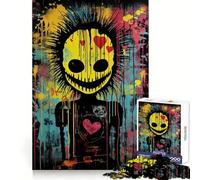 Scary Smiley Face V Jigsaw Puzzles 1000 Pieces for Adults Brain Skill Stress Release Exact Edge Wall Art Decor (38x52cm)
