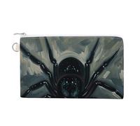 Scary Spider Coin Purses with Zipper, Personalized Zero Wallet for Shopping, Small Makeup Pouches Bag for Travel, Card Organizer Case, Portable Canvas Change Purses
