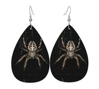 Scary Spider Patterned leather earrings, women's earrings, suitable for daily wear, party and date