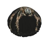 Scary Spider Print Shower Essentials Bonnet For Women, Large Washable Elastic Band Bath Hair Wrap Shower Cap