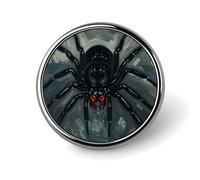 Scary Spider Round Badge Cute Enamel Lapel Pin Brooches Button Pin Personalized Clothing Decoration Unisex Badge Holder Hats Bags Shirts Decor