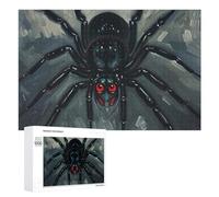 Scary Spider Wooden Puzzles for Adults 1000 PCS Unique Shape Puzzles Wall Art Home Decor for Puzzle Lovers, Family, Friend Creative Gift Toys