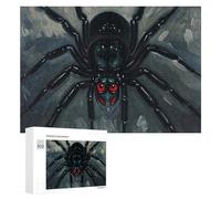 Scary Spider Wooden Puzzles for Adults 300 PCS Unique Shape Puzzles Wall Art Home Decor for Puzzle Lovers, Family, Friend Creative Gift Toys